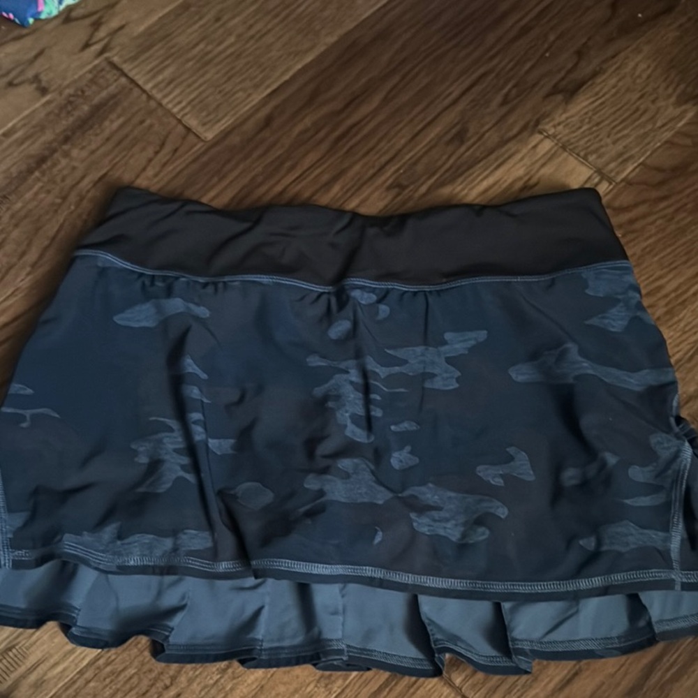 Lululemon Pace Rival Skirt No Panels Reg Length Incognito Camo Multi Grey Black